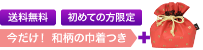 送料無料　初めての方限定　今だけ！和柄の巾着つき